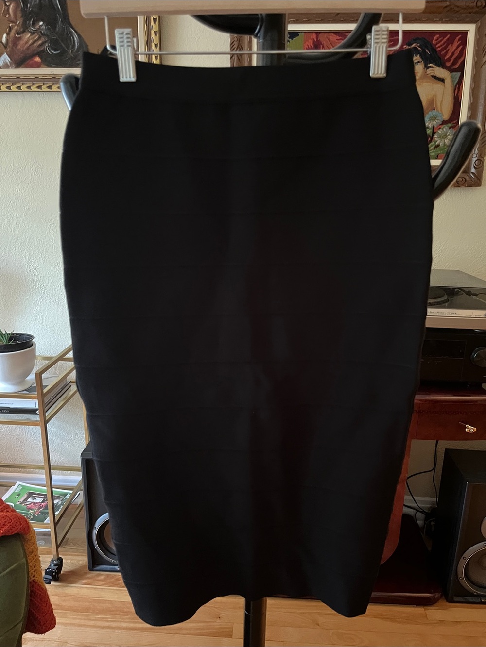 Babaton Black High-Waist Pencil Skirt